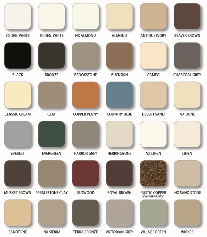Gutter Color Swatches.